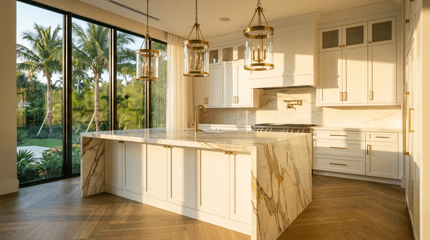 Calacatta Gold Kitchen — Marble Kitchen in Royal Palm, Boca Raton by Boca Marble